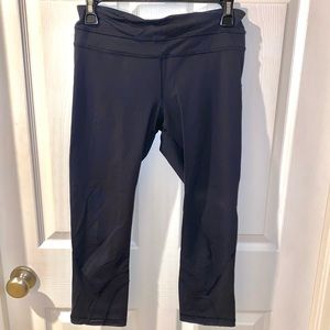 Black Lululemon Crop Mesh Detail Legging